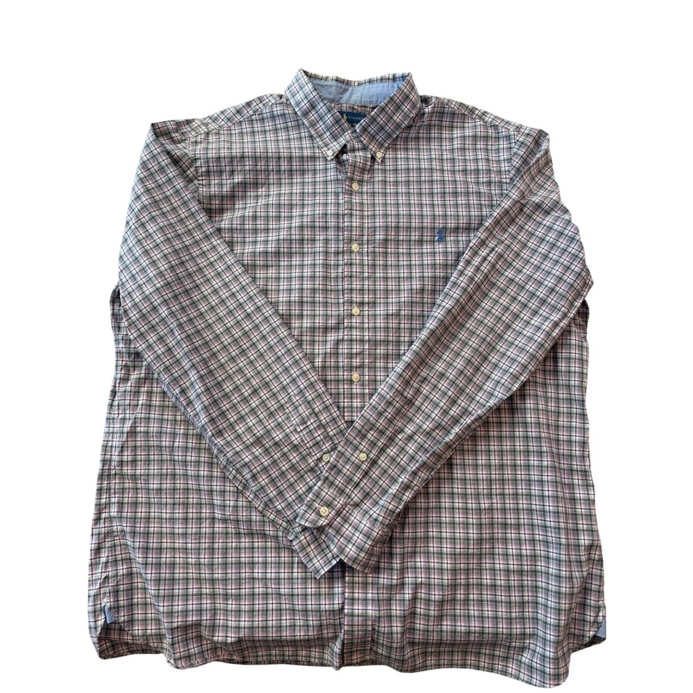 Ralph Lauren Men's Plaid Button Down Shirt Long Sleeve Classic Fit XXL